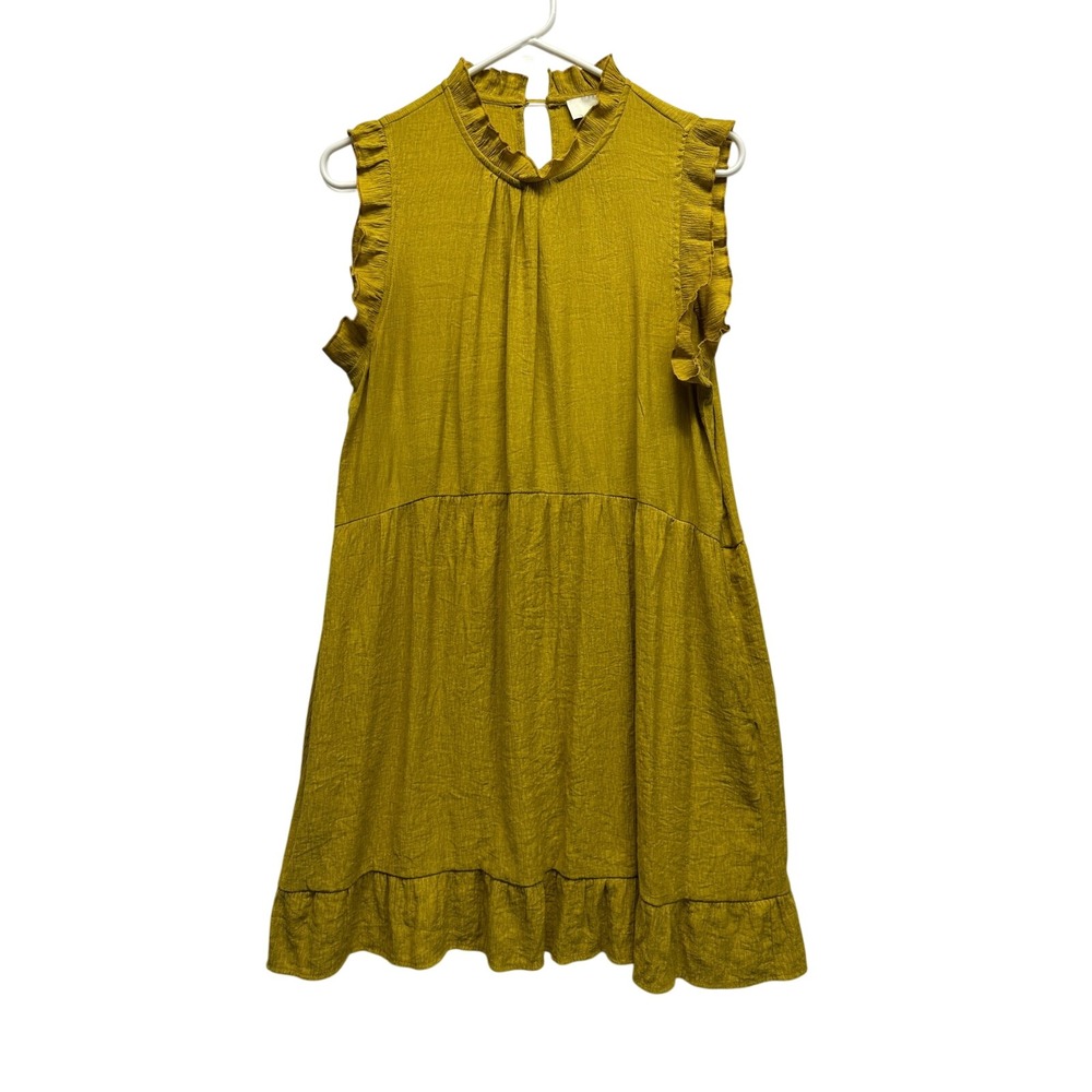 Pinch Mustard Yellow Flutter Sleeve Babydoll Dress Size M
